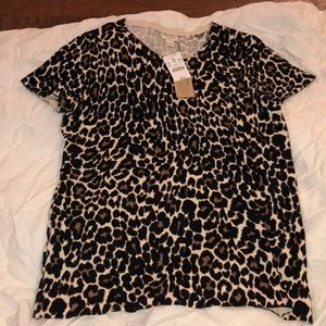 Short Sleeve Leopard sweater